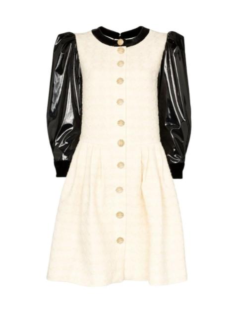 GUCCI Vinyl-Sleeve Flared Mini Dress