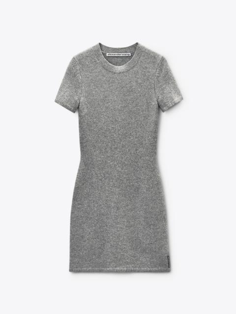 Alexander Wang Grey Wool-Blend Hotfix Dress