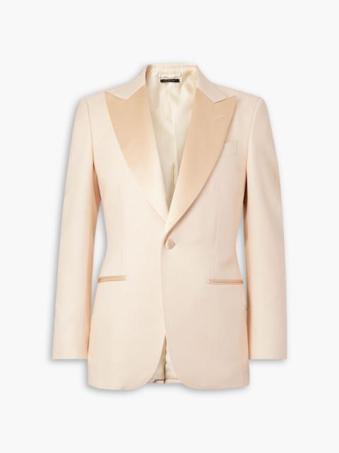 TOM FORD Slim-fit satin-trimmed wool and silk-blend twill tuxedo jacket