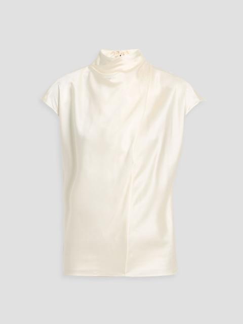 VERONICA BEARD Leilany draped silk-blend satin top