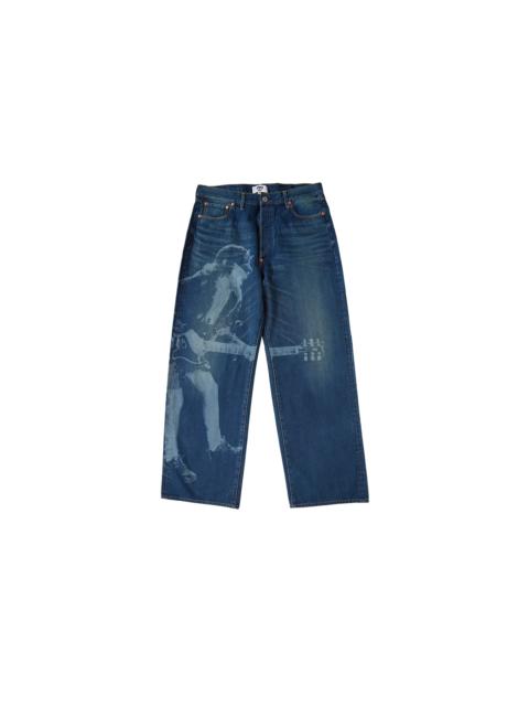 Junya Watanabe MAN Junya Watanabe Man Straight-Leg AC/DC Print Jeans Blue