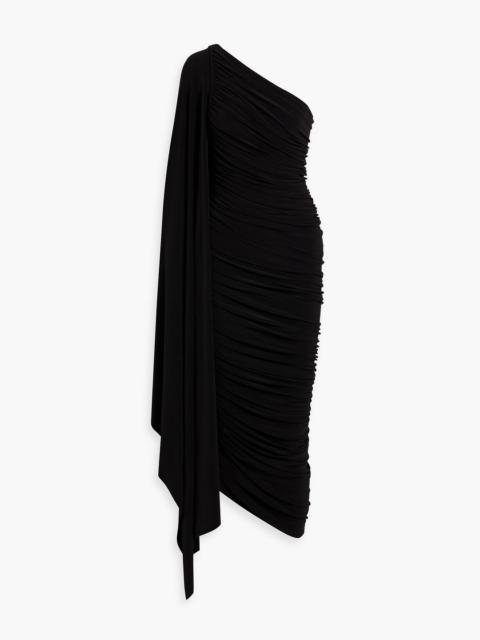NORMA KAMALI Diana one-sleeve ruched stretch-jersey gown