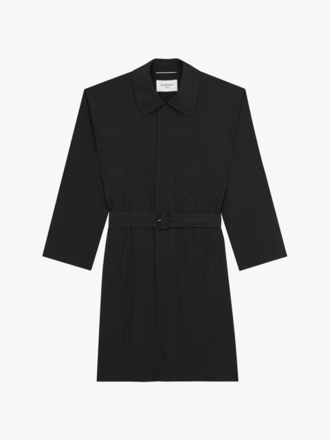 SAINT LAURENT WATER-REPELLENT TRENCH COAST IN CRINKLED NYLON
