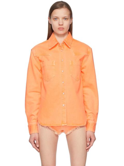 Palm Angels Orange Denim Shirts