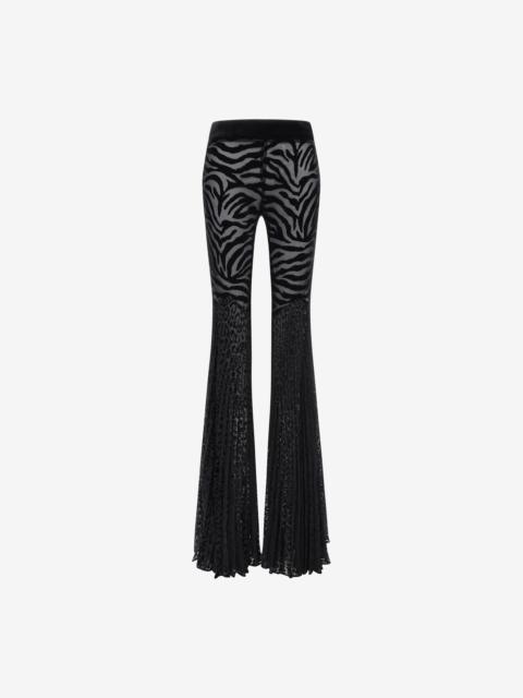 Roberto Cavalli Velvet pants with Ray of Gold print