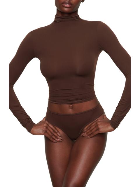 SKIMS SKIMS Fits Everybody Funnel Neck Top in Cocoa at Nordstrom