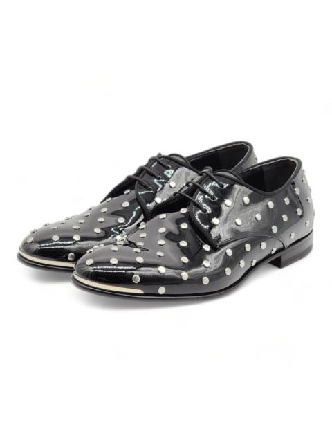 Patent Leather Men's Studded Derby Shoes $1150 40 (7 US)