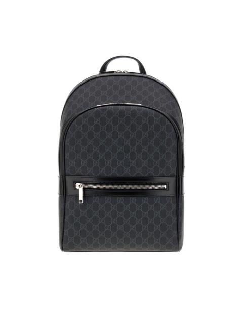 GUCCI Gucci GG Supreme Fabric and Leather Backpack Black