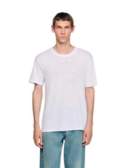 Sandro Clash Linen Crewneck T-Shirt