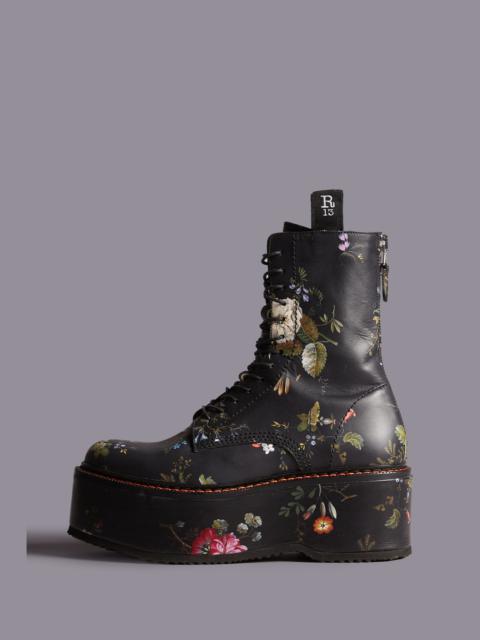 R13 R13 DOUBLE STACK BOOT - BLACK FLORAL