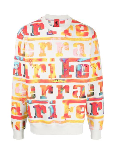 Ferrari GRAFFITI LOGO-PATTERN SWEATSHIRT