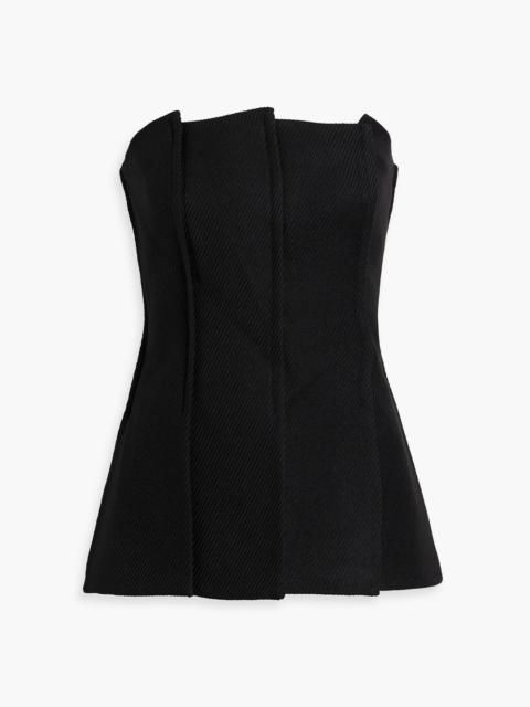 Proenza Schouler Corinne strapless gabardine peplum top