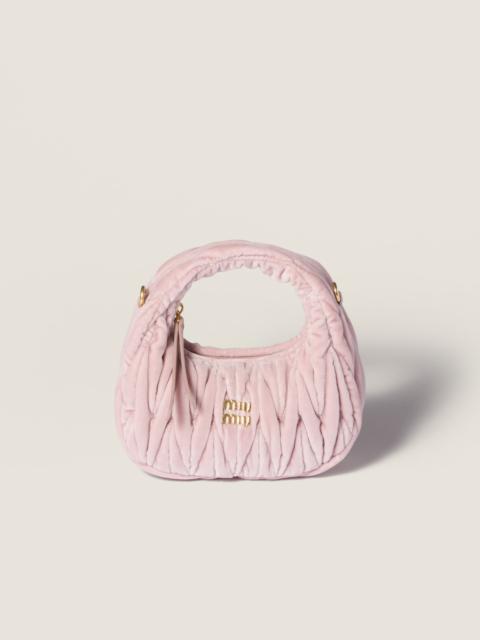 Miu Miu Wander matelassé velvet mini-bag