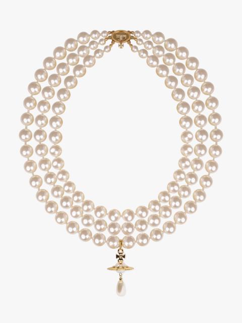 Vivienne Westwood THREE ROW PEARL DROP CHOKER | GOLD