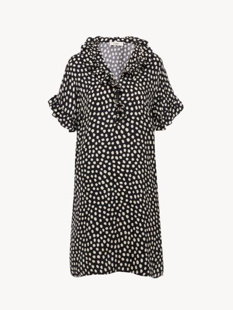 Chloé SHORT-SLEEVE MINI DRESS IN SILK JACQUARD