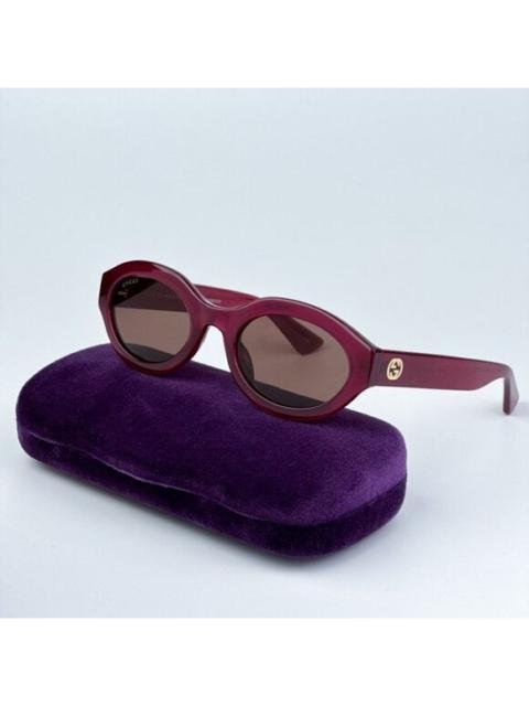 GUCCI NEW Gucci GG1579S  004 Fuchsia Brown  Unisex Oval Sunglasses GG 1579S