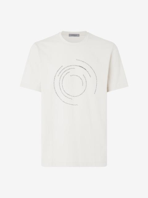 CORNELIANI Grey crew neck jersey t-shirt with print