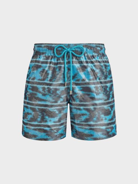 Vilebrequin Men Silk Swim Shorts Zebra Stripes - Vilebrequin x Maison BUCOL
