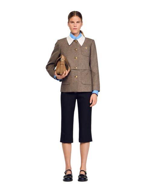 Sandro SANDRO Houndstooth suit jacket in Brown at Nordstrom