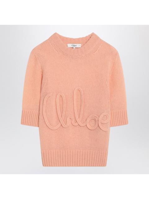 Chloé Chloé Peach-Colored Top With Logo Embroidery Women