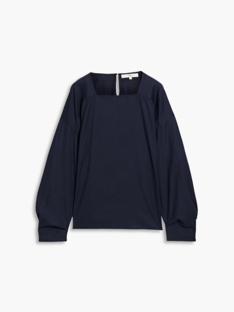 Tibi Draped Lyocell and cotton-blend twill top