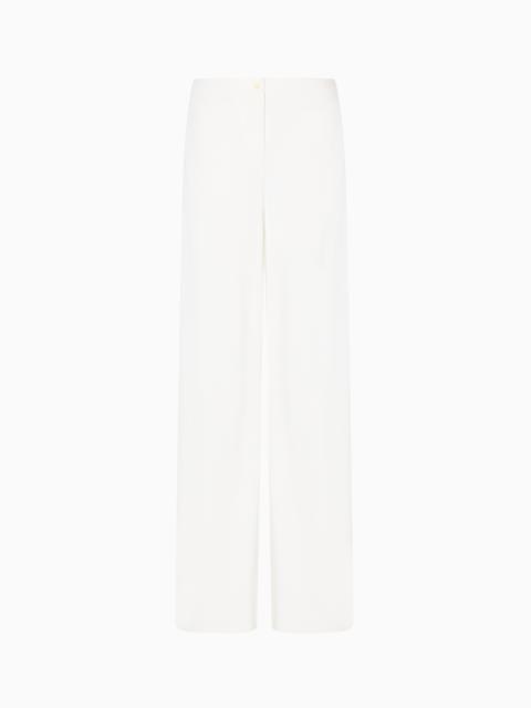EMPORIO ARMANI ICON COMPACT PIQUÉ PALAZZO TROUSERS