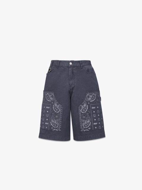 MCM MCM X KASINA Bandana Monogram Shorts in Denim Jacquard