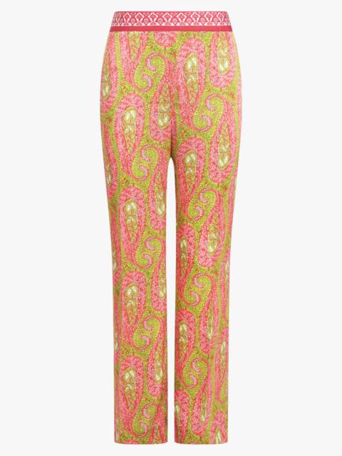 Etro PAISLEY PRINT STRAIGHT LEG PANT | GREEN/PINK