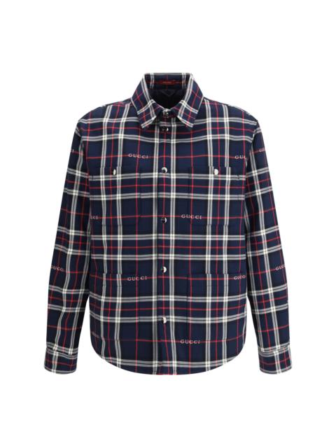 GUCCI Gucci Padded Tartan Cotton Jacquard Shirt