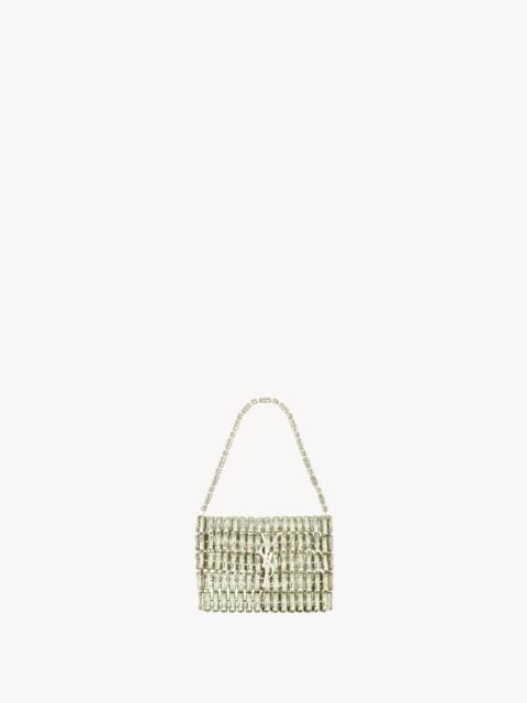 SAINT LAURENT MICRO EVENING BAG IN CRYSTALS