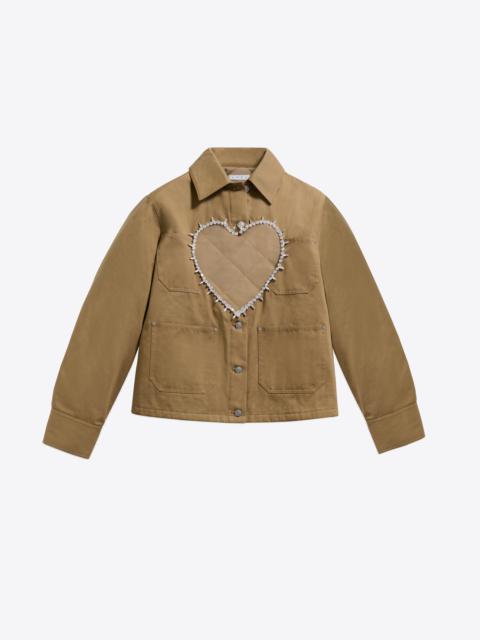 AREA CRYSTAL HEART CUTOUT CARGO JACKET