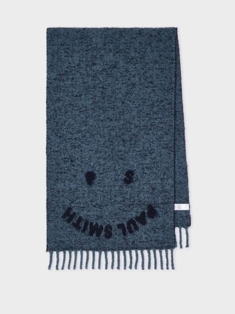 Paul Smith Navy 'Happy' Logo Scarf