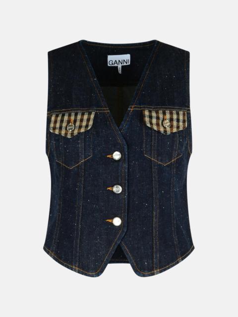 GANNI BLUE COTTON VEST