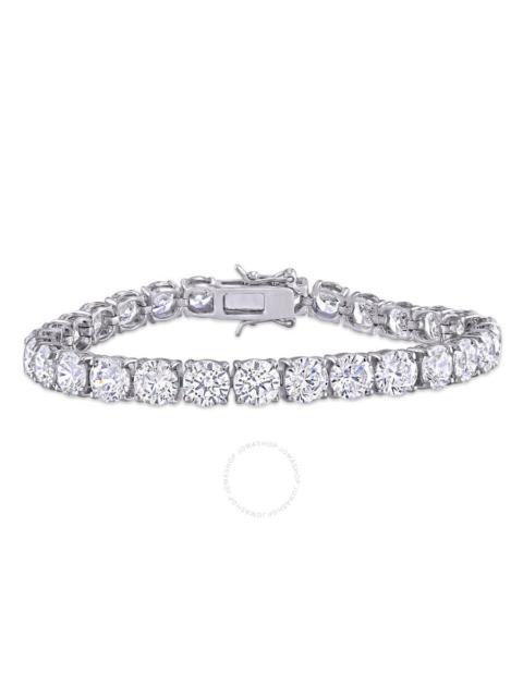 Other Designers AMOUR 40 CT TGW White Cubic Zirconia Tennis Bracelet In Sterling Silver