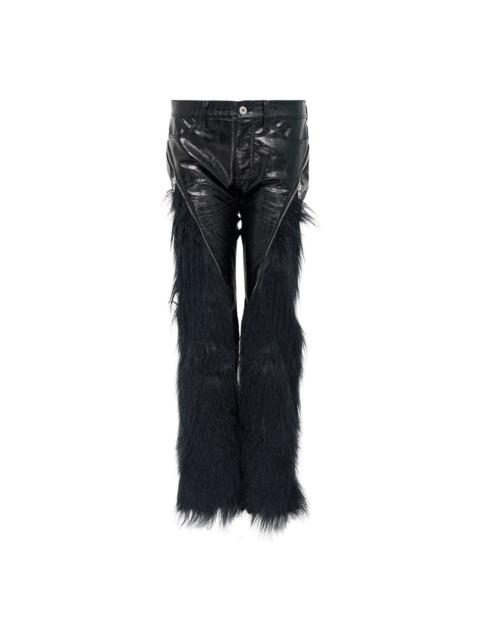 Junya Watanabe Fake Leather Acrylic Faux Fur Pants
