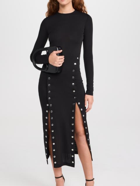 Fleur du Mal Midi Dress with Side Snaps