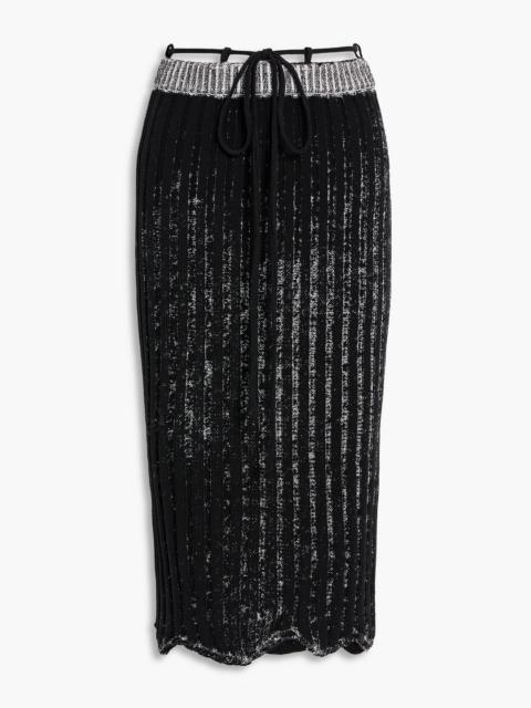 Acne Studios Ribbed cotton-blend midi skirt