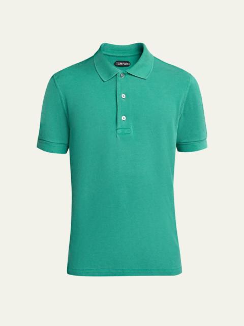 TOM FORD Men's Lyocell Pique Polo Shirt
