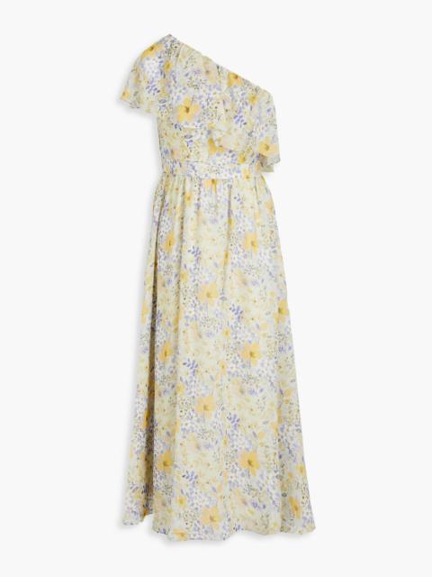 Other Designers One-shoulder floral-print chiffon midi dress