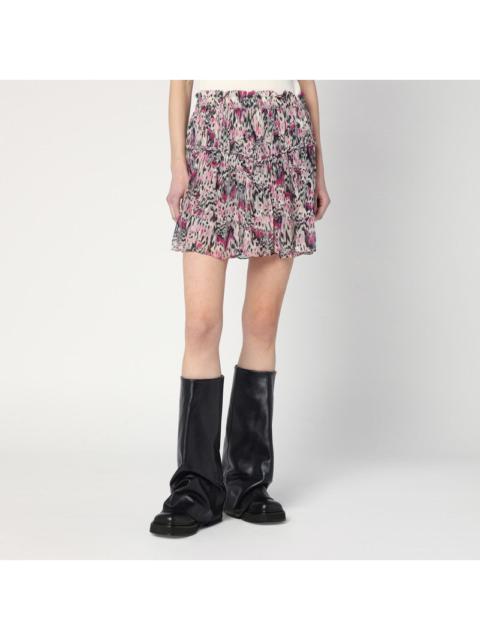 ISABEL MARANT Roumi skirt with pink print in silk