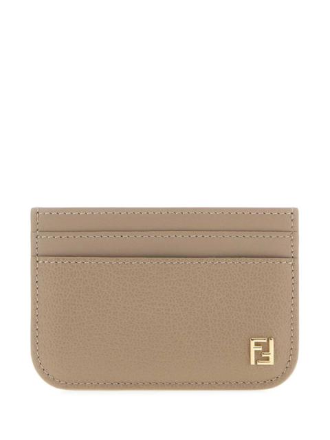 FENDI Fendi Women Dove Grey Leather Ff Card Holder