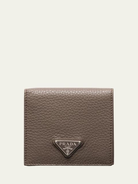 Prada Men's Vitello Daino Triangolo Bifold Wallet