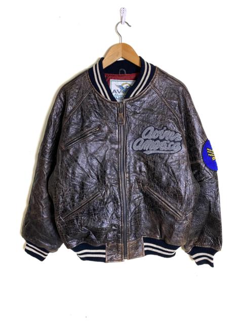 Other Designers Avirex Varsity Jacket - AVIREX Track Field Leather Varsity Jacket