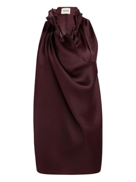 KHAITE Draped silk top