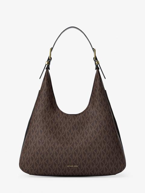MICHAEL KORS Nolita Large Signature Logo Hobo Shoulder Bag