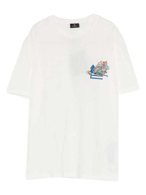 Etro Etro Women Embroidered Logo Cotton T-Shirt