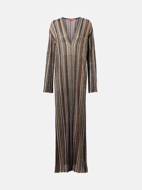 Missoni Striped sequined lamé maxi dress