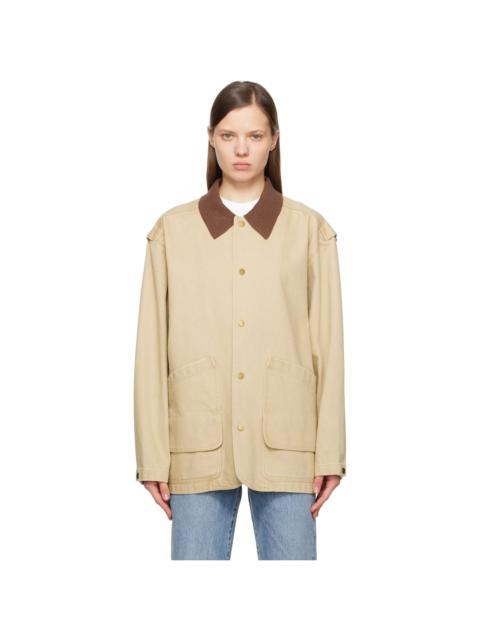 LE17SEPTEMBRE Beige Knit Collar Field Jacket