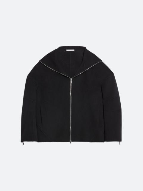 DOUBLE-FACED COCOON ZIP-UP