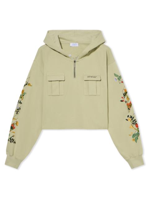 Off-White Bookish Flowers Crop Hoodie